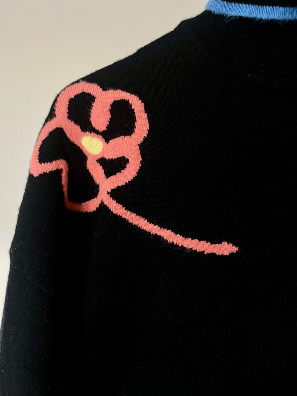 Leo & Ugo Paris Hand-Drawn Floral Knit Turtleneck Sweater - Size 2 (US 8 / M) - Picture 6 of 15